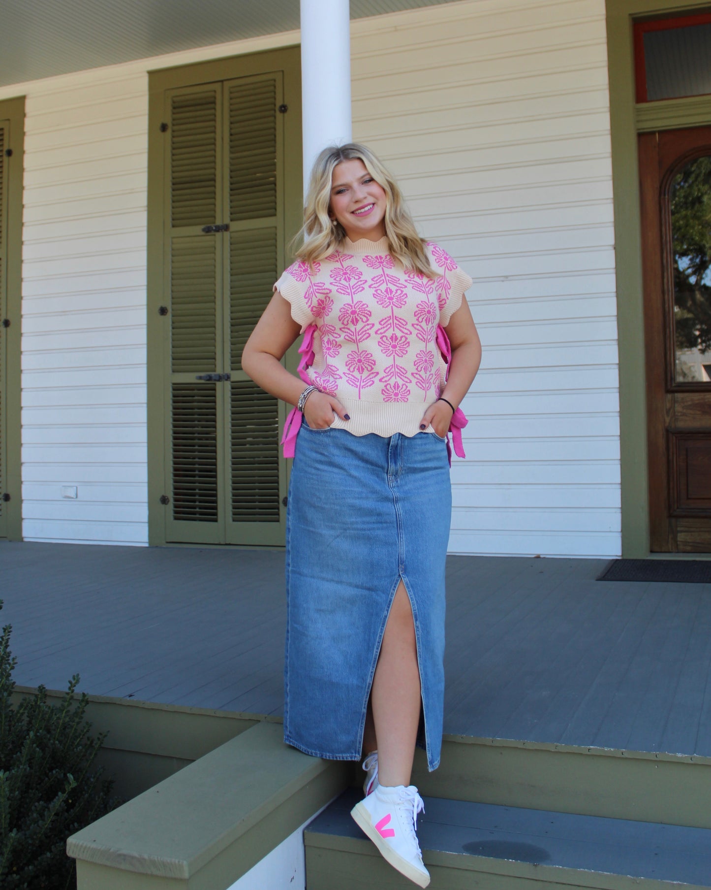 Betty Pink Floral Vest