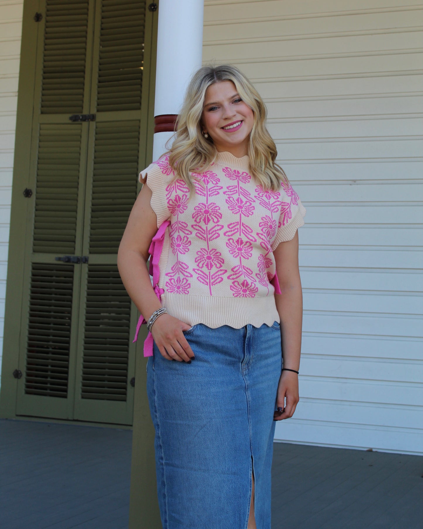 Betty Pink Floral Vest