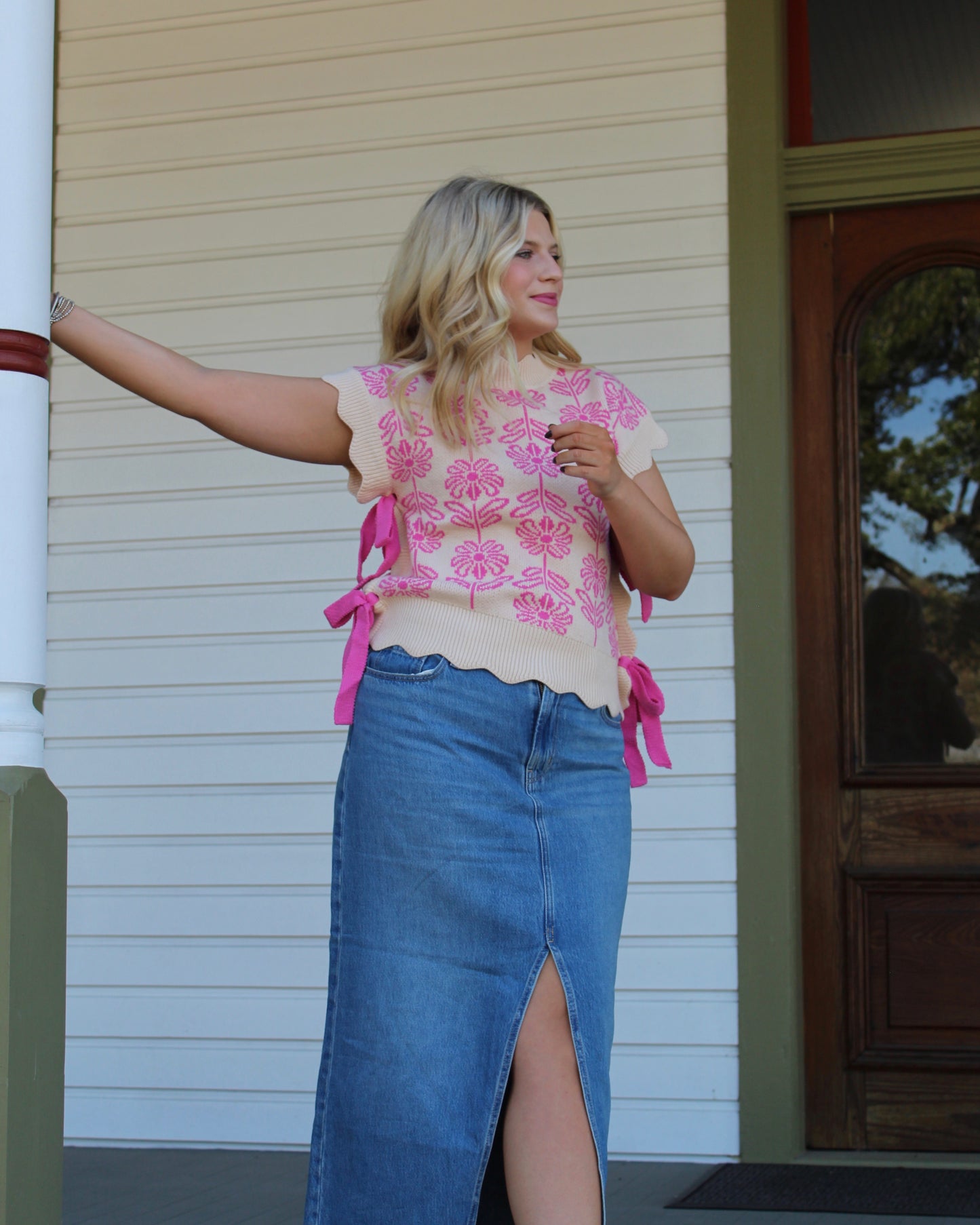 Betty Pink Floral Vest