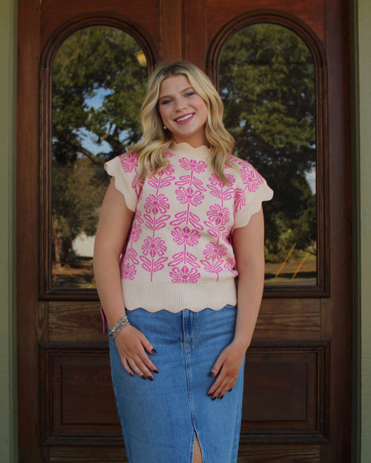 Betty Pink Floral Vest