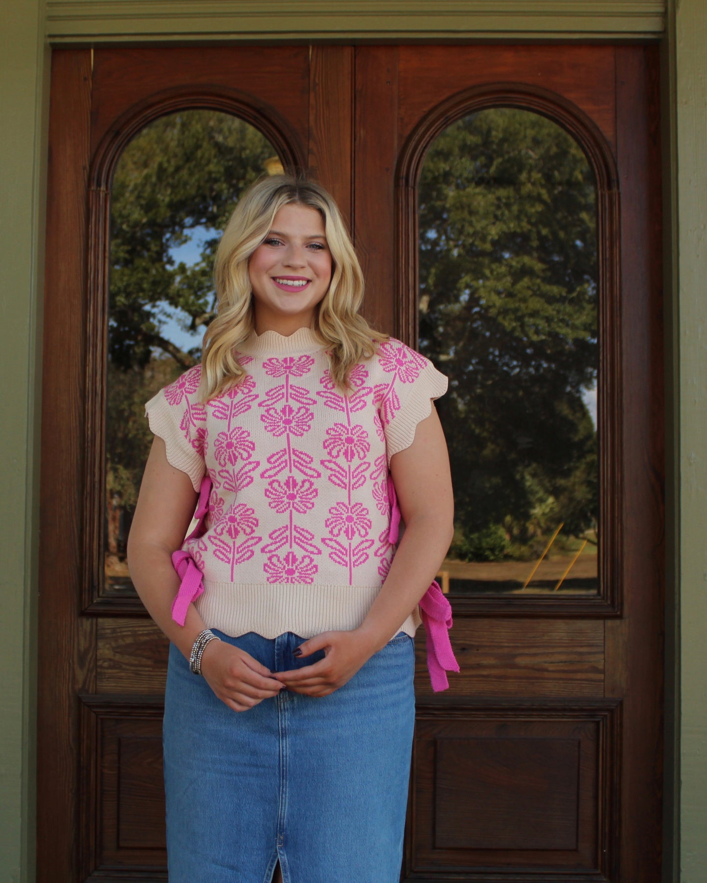 Betty Pink Floral Vest