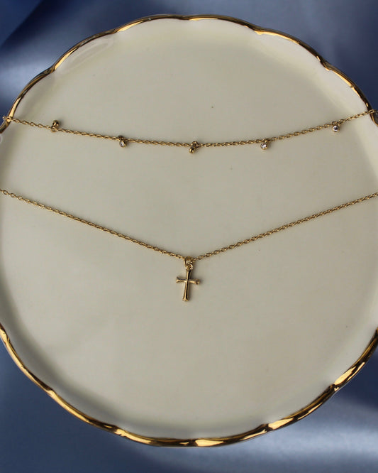 Layered Cross Necklace